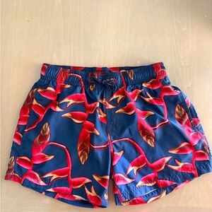 Sundek   Blue and Red Floral Swim Trunks, size: 14 boys